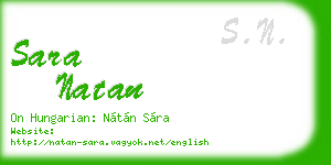 sara natan business card