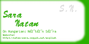 sara natan business card